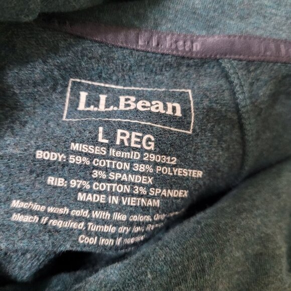 L.L. Bean Shirt Size L Women’s Teal Pullover‎ Stretch Cowl Neck Sweatshirt - Picture 2 of 5